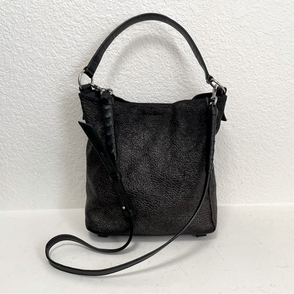 All Saints VOLTAIRE NORTH/SOUTH LEATHER TOTE in GUNMETAL Shoulder/Crossbody Bag - Picture 2 of 12